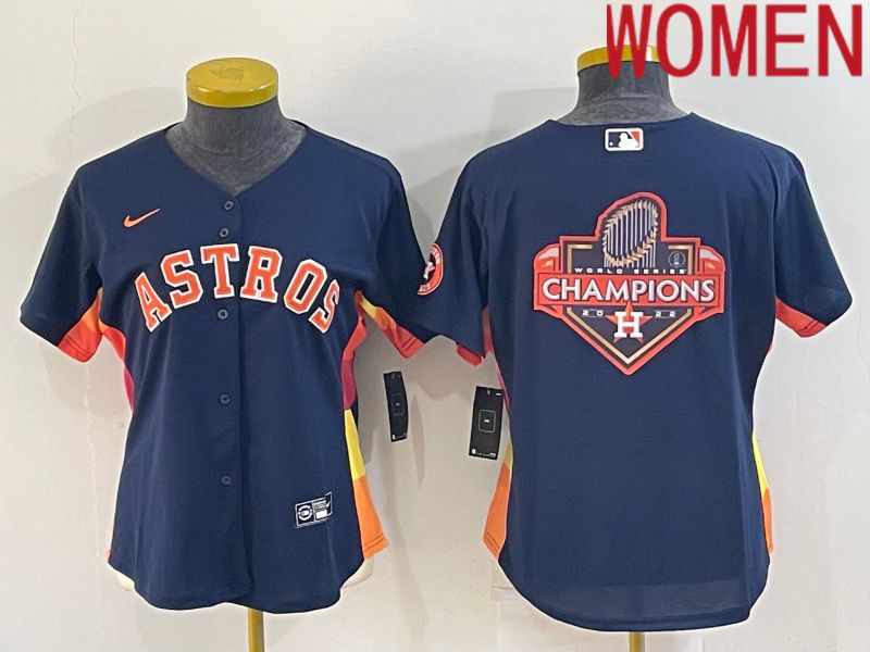 Women Houston Astros Blank Blue Game Nike 2022 MLB Jersey->women mlb jersey->Women Jersey